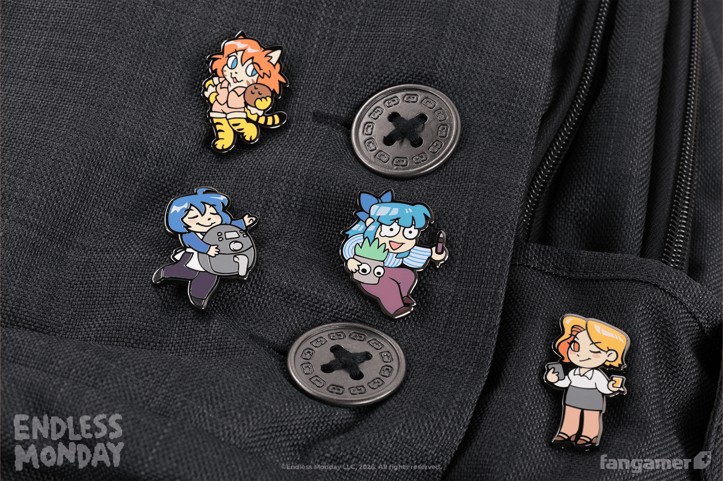 Endless Monday Character Pin Set