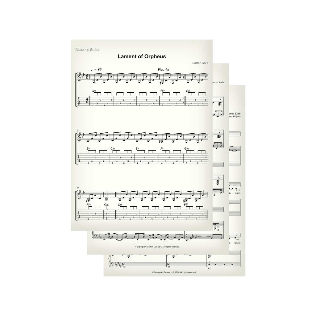 Supergiant Games Sheet Music
