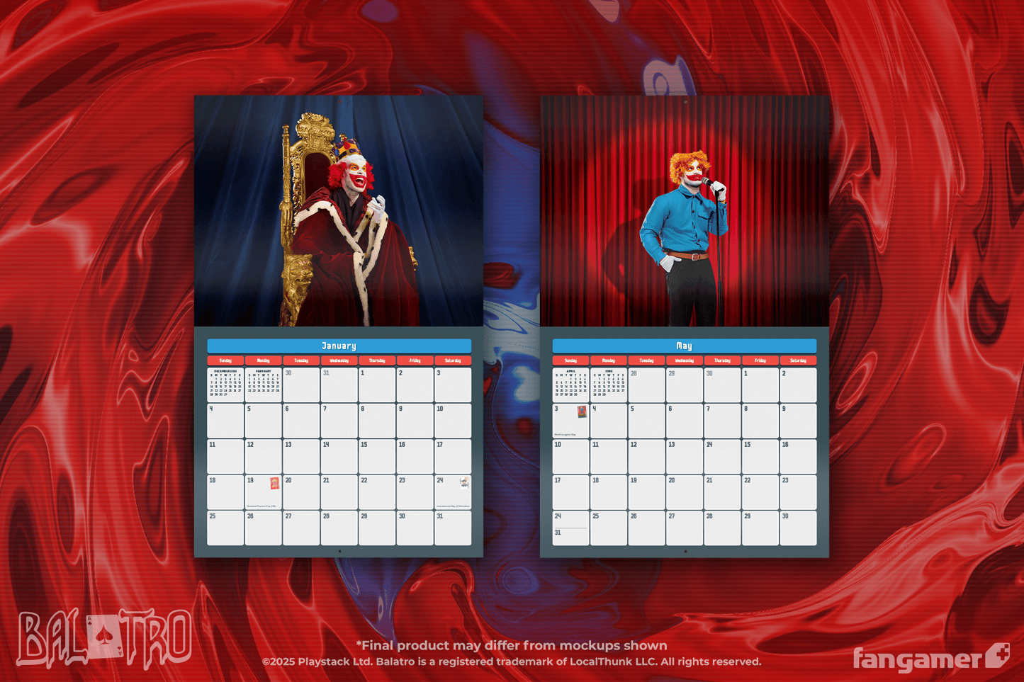 Balatro 2026 Wall Calendar