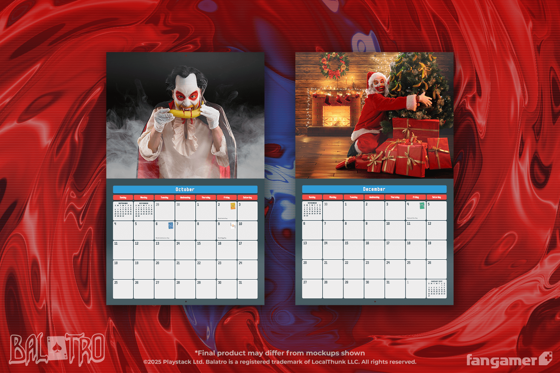 Balatro 2026 Wall Calendar