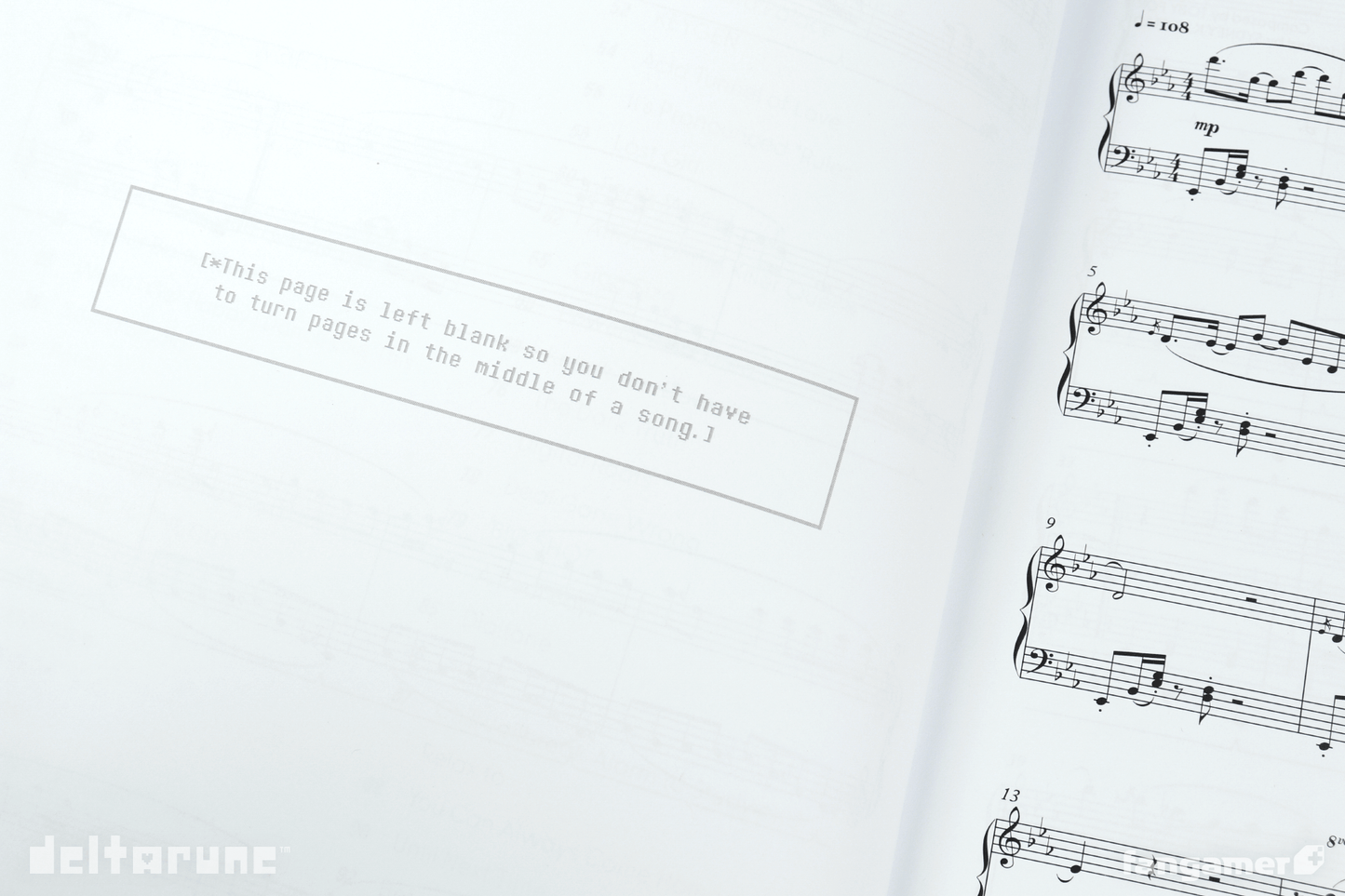 DELTARUNE Chapter 2 Piano Score Book