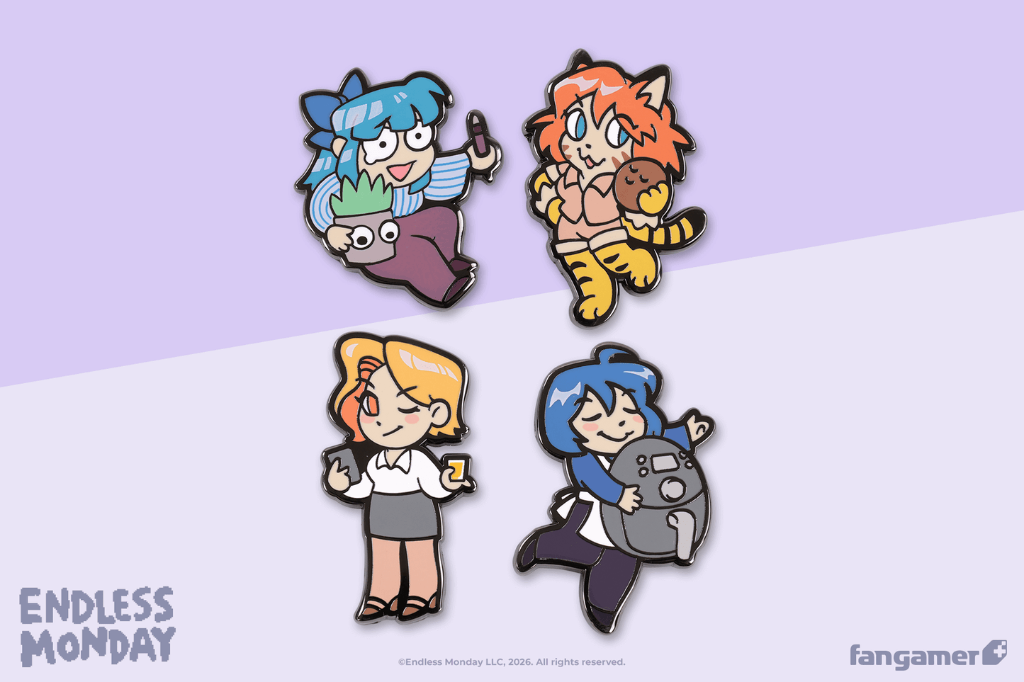 Endless Monday Character Pin Set