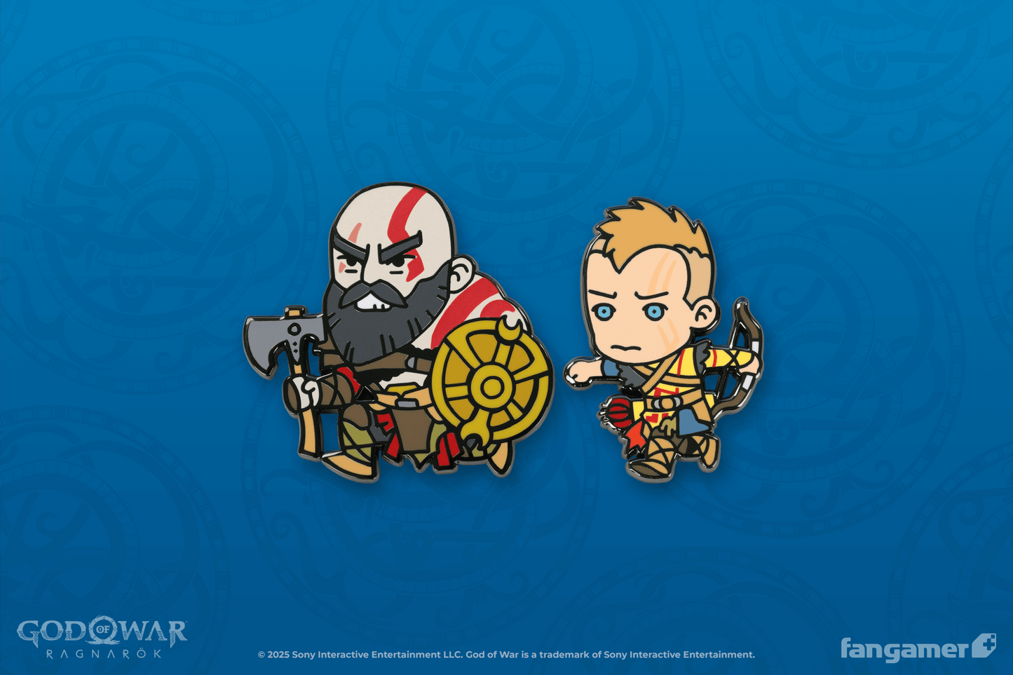 Kratos and Atreus Chibi Pin Set