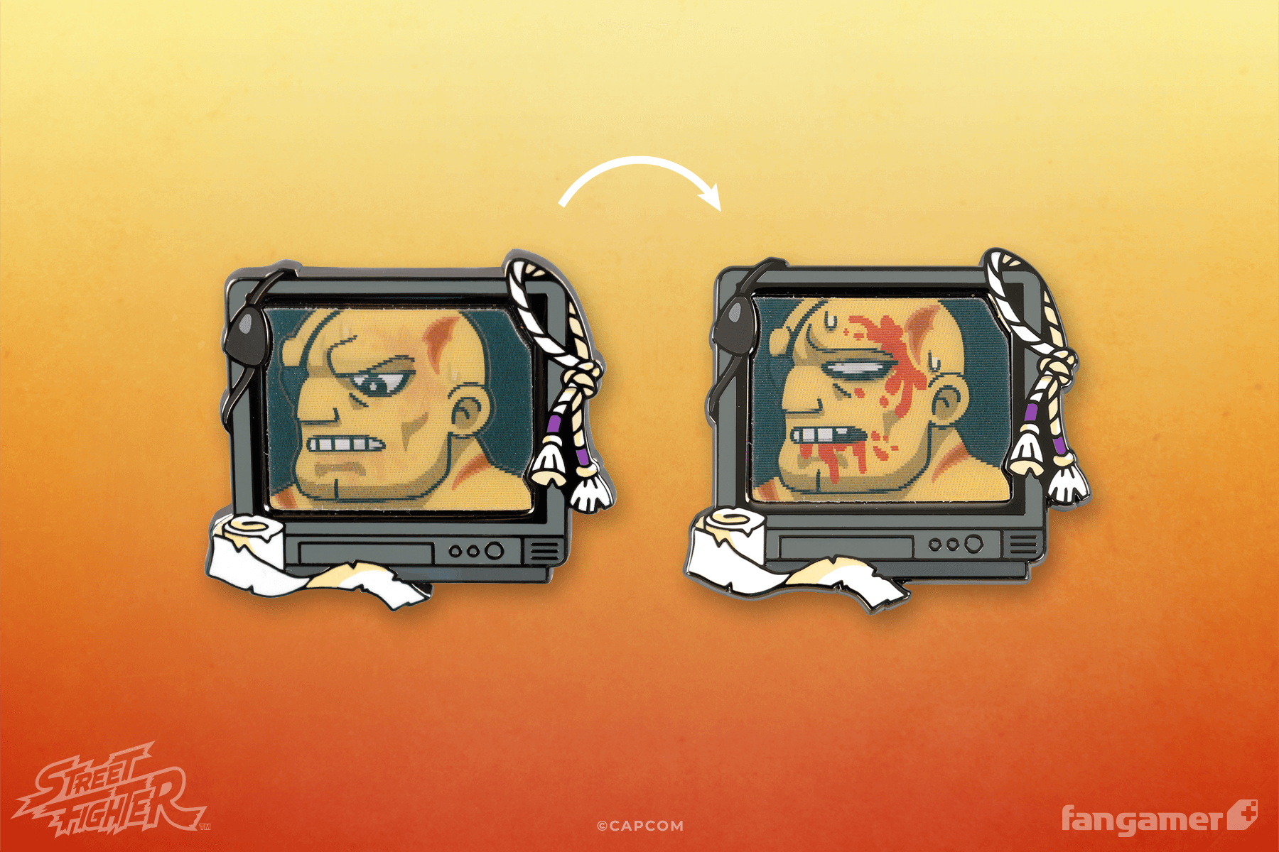 Street Fighter Buddies Lenticular Pin: Sagat