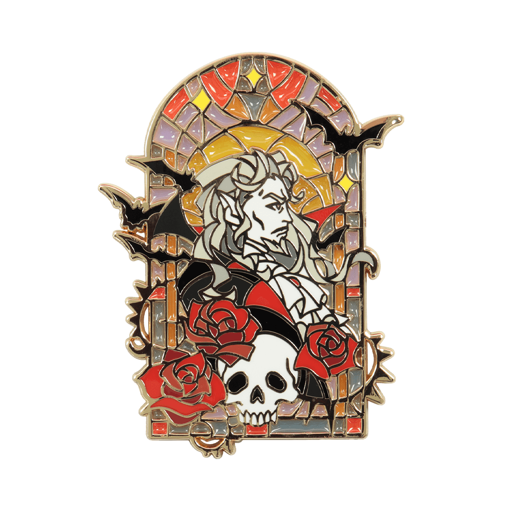Dracula Stained Glass Pin