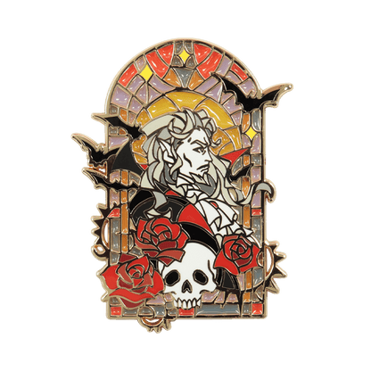 Dracula Stained Glass Pin