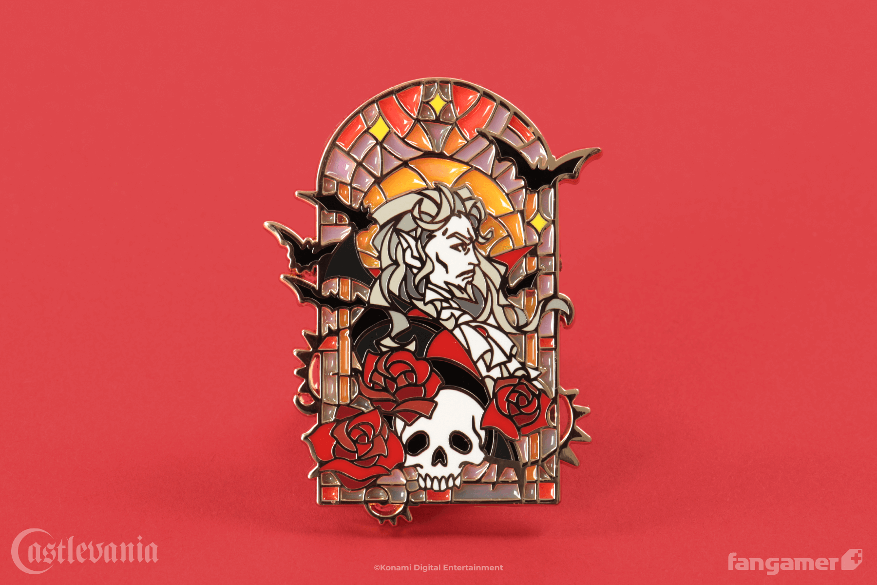 Dracula Stained Glass Pin