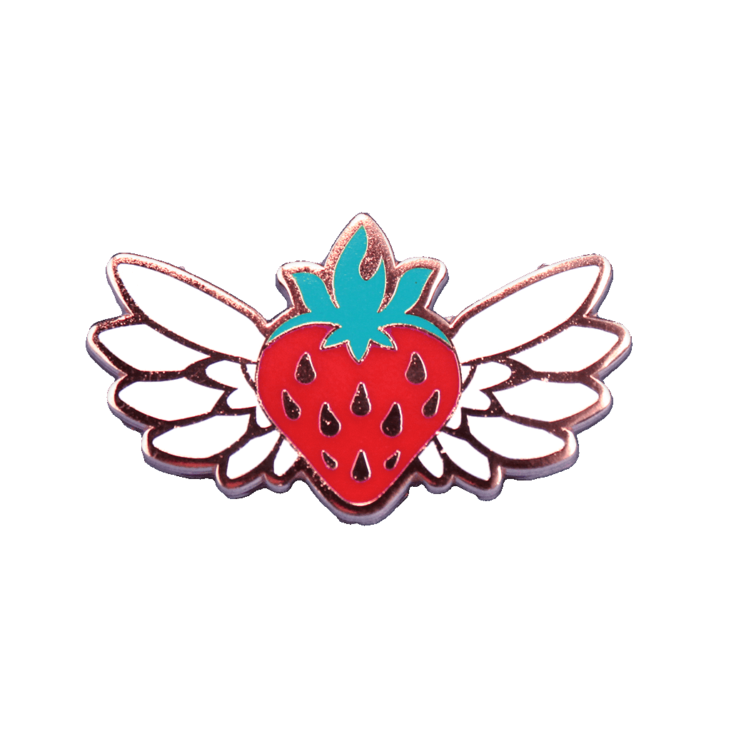 Flying Strawberry Pin