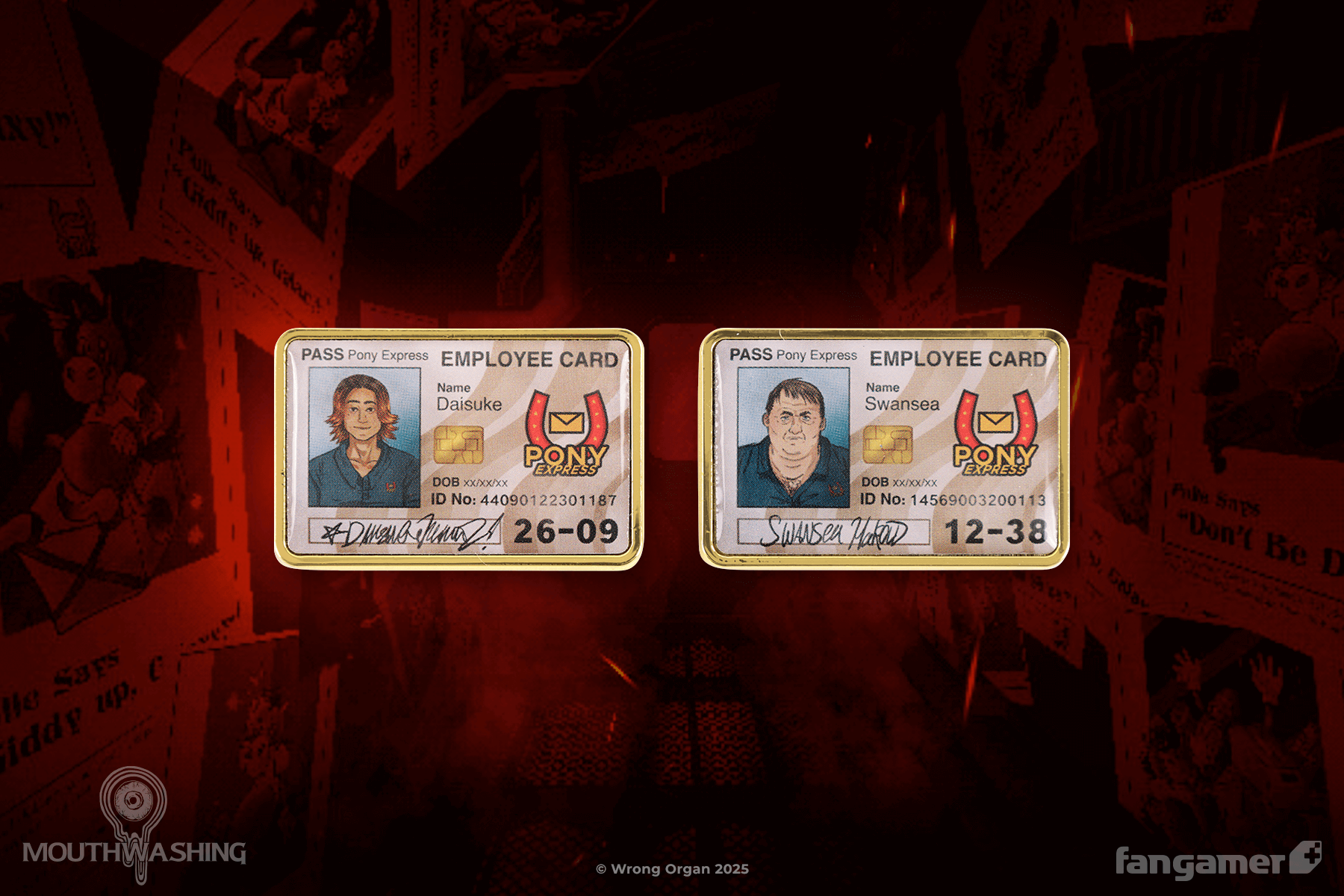 Daisuke and Swansea ID Card Pins