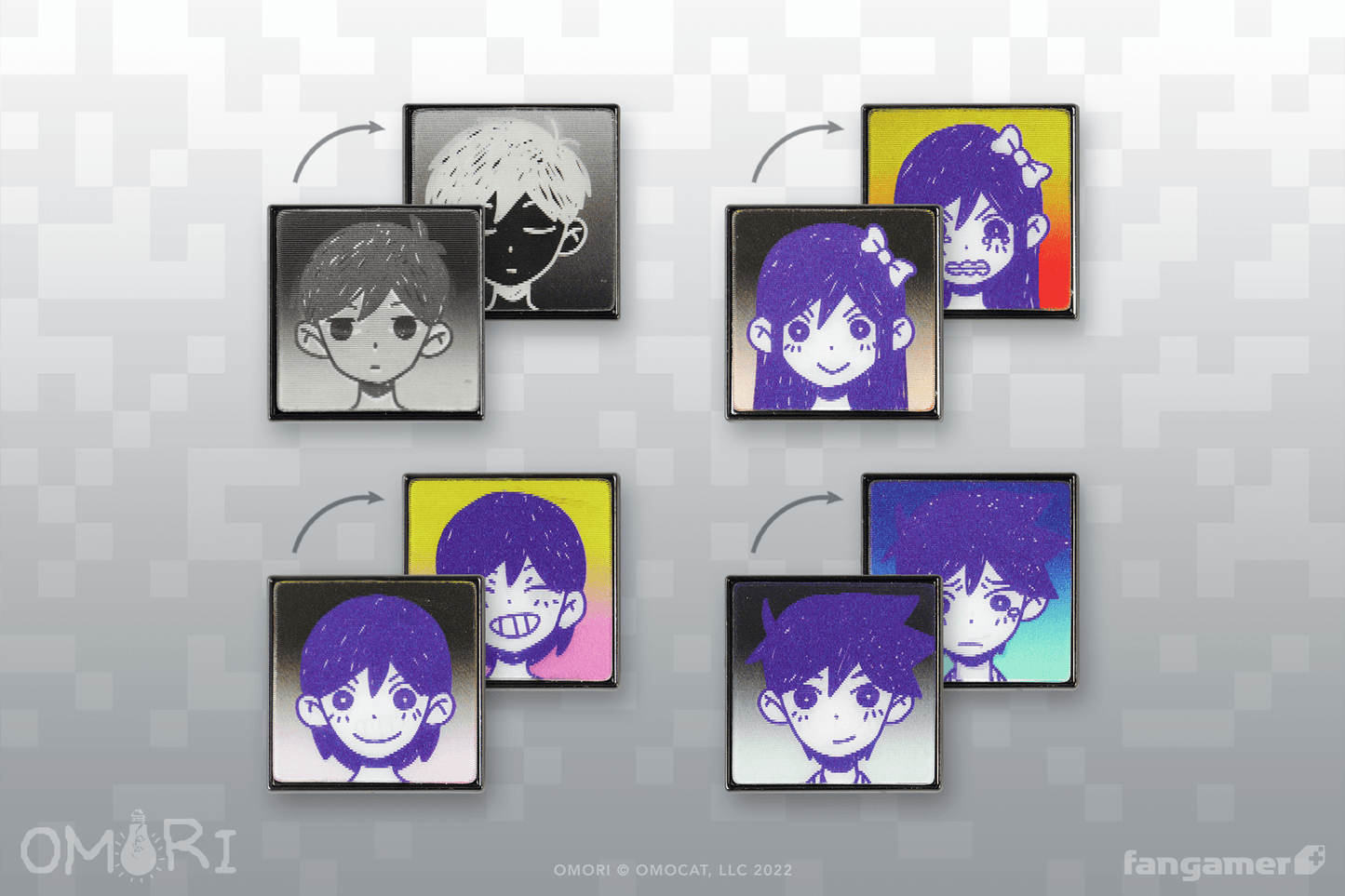 OMORI Lenticular Emotions Pin Combo