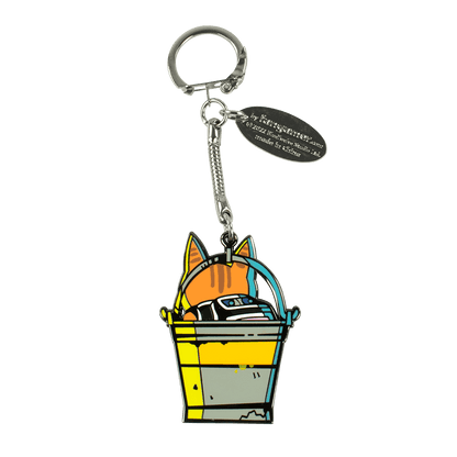 Cat-in-a-Bucket Keychain