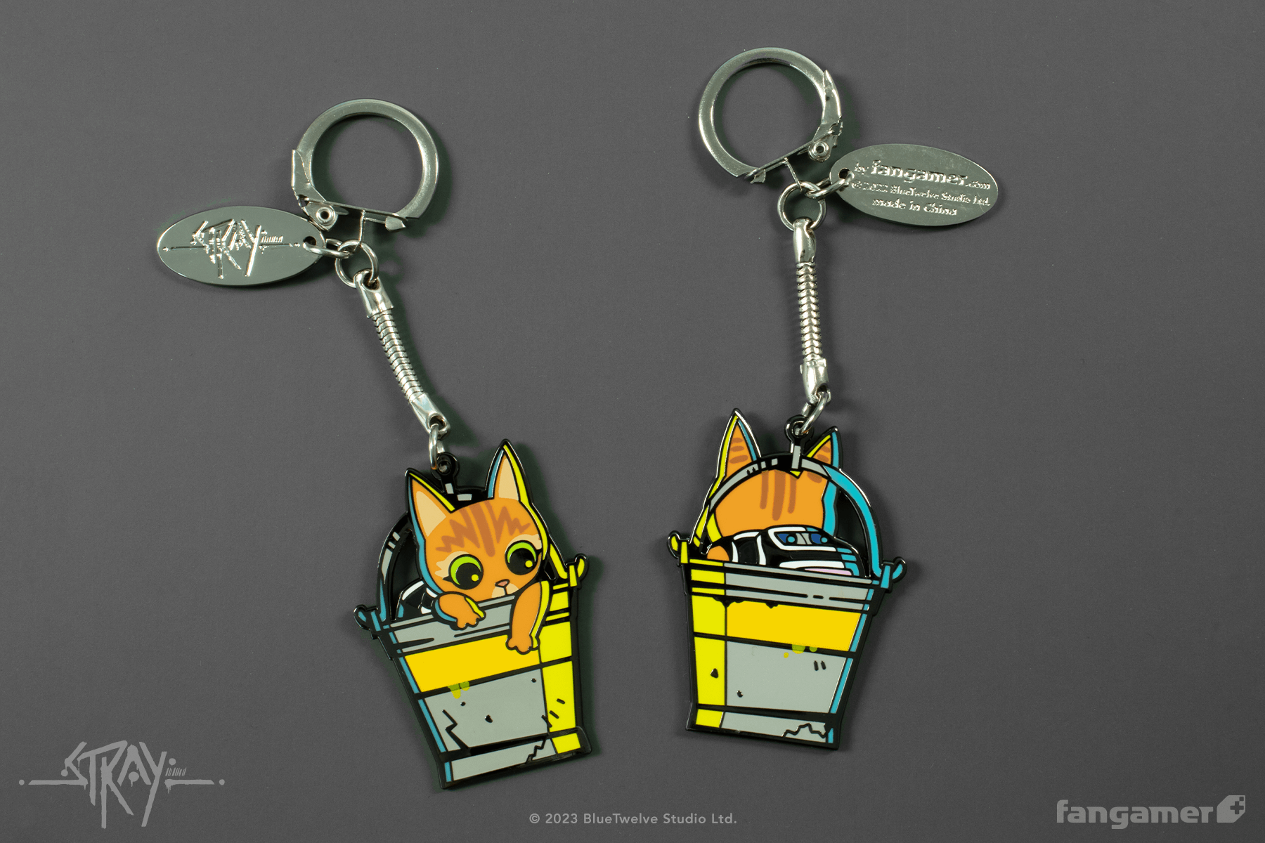 Cat-in-a-Bucket Keychain